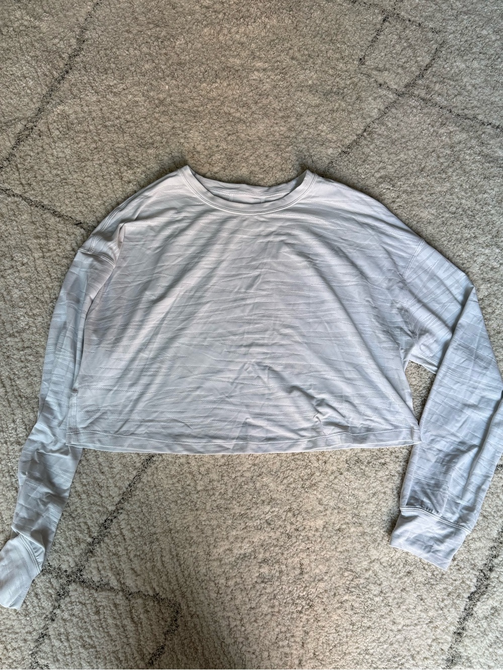 Lululemon White Cropped Long Sleeve Top Size 4
